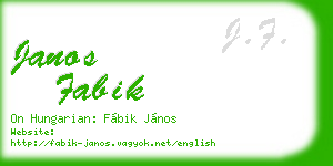 janos fabik business card