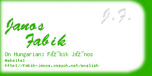 janos fabik business card